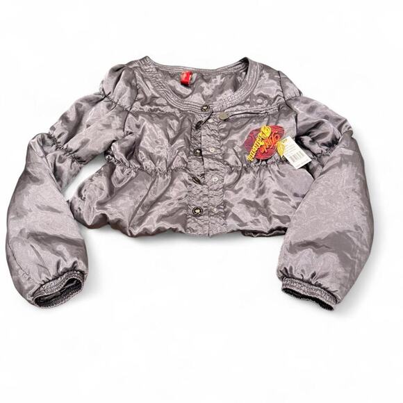 Apple Bottoms Jackets & Blazers - NWT Vintage Apple Bottoms Cropped Puffer Jacket Charcoal Gray Y2K XL
